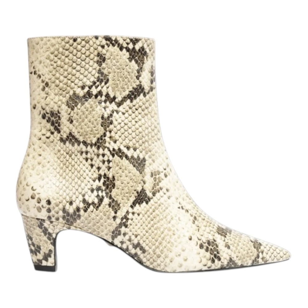 SCHUTZ
Dellia Snake-Embossed Kitten Ankle Booties